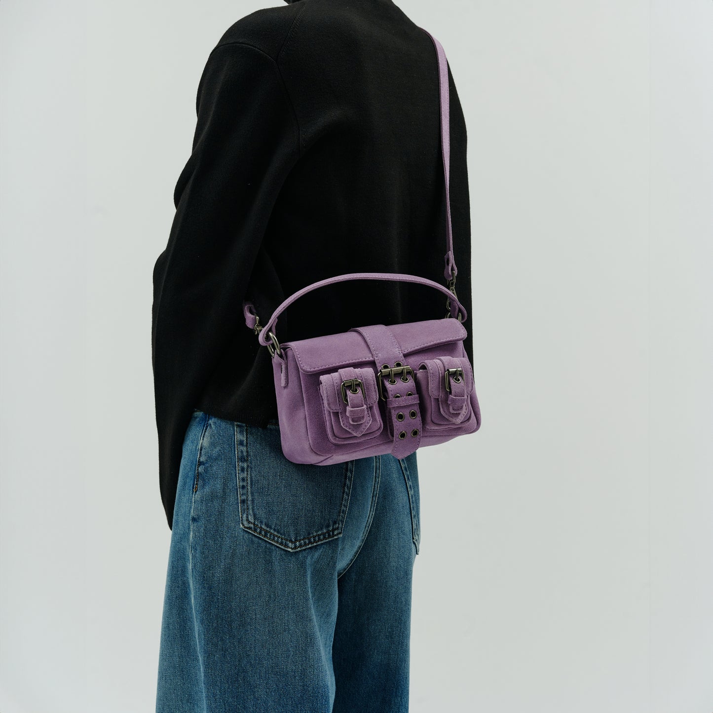 Núnoo Small Honey Buckle Suede Purple Shoulder bags Purple