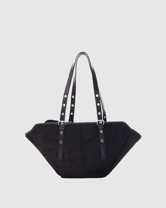 Núnoo Small Nora Scale Suede Black Medium Black