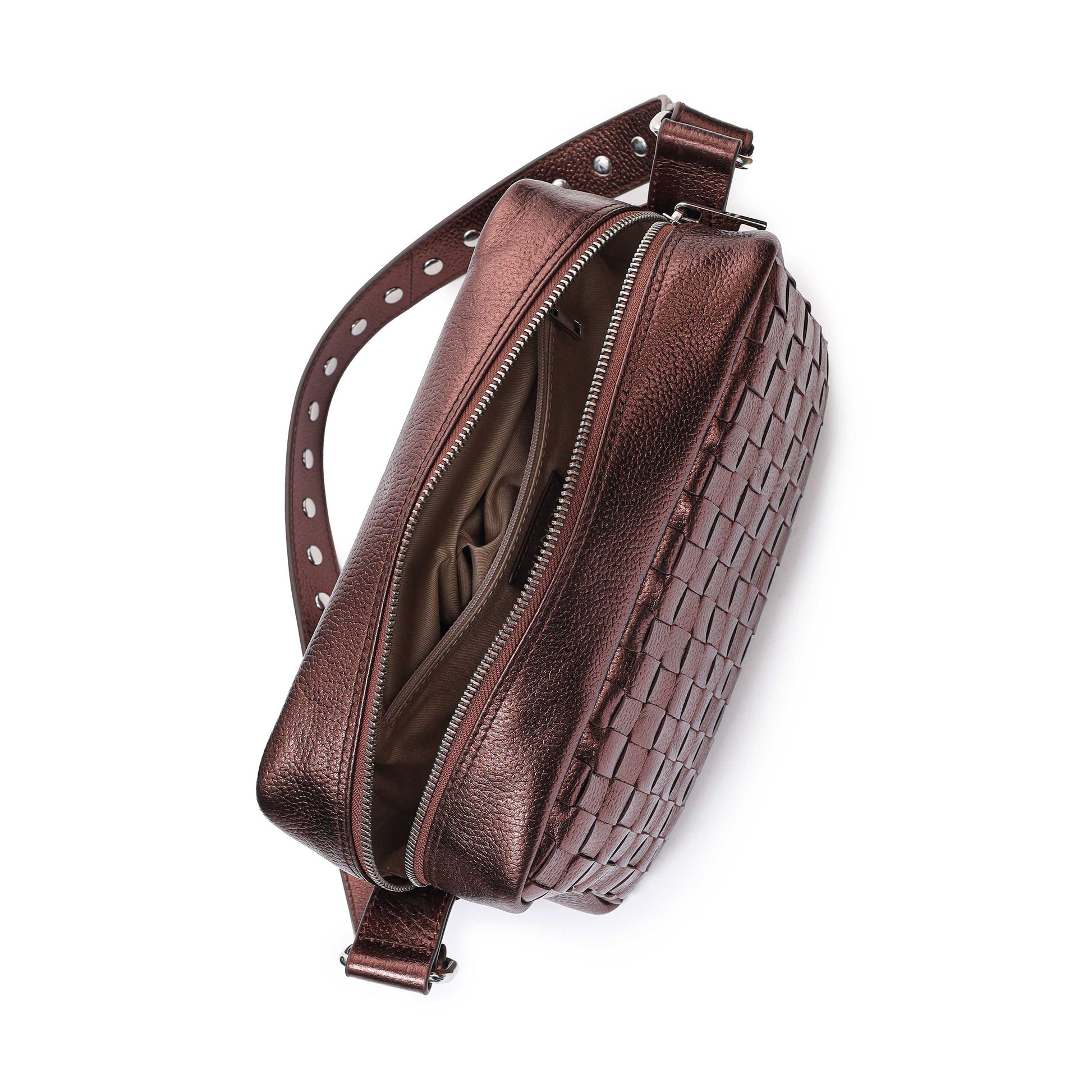 Núnoo Vilda Metallic Brown Crossbody Brown